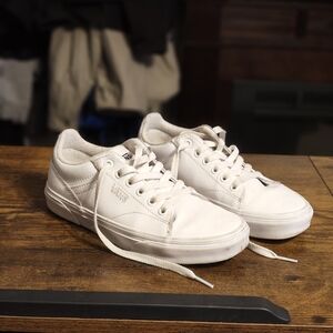 Vans White Leather Sneakers